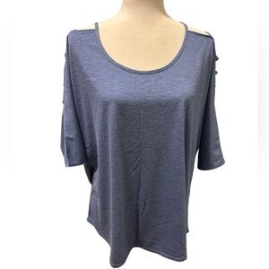 Women’s Venus Cotton/Polyester Cold ShoulderTop 3/4” Sleeves Very Good Pre-Owned